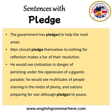 pledge traduction|pledge in a sentence.